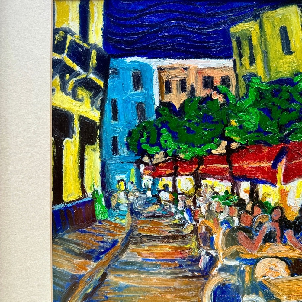 Framed Oil Pastel Original Artwork, 12x16 inch Wall Art